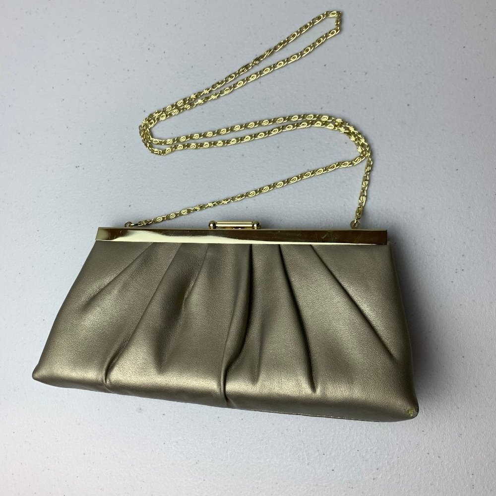 Gunne Sax Gold Convertible Evening Bag - Shoulder or Clutch